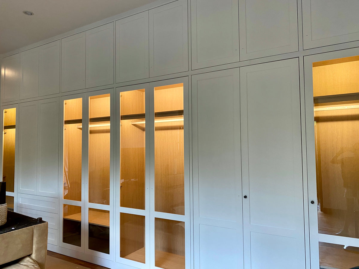 Wardrobe Glass Doors with oak veneer