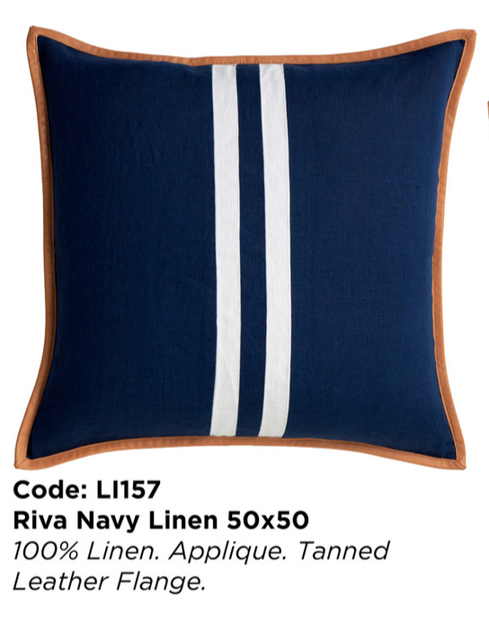 Riva Navy Linen 50 x 50cm